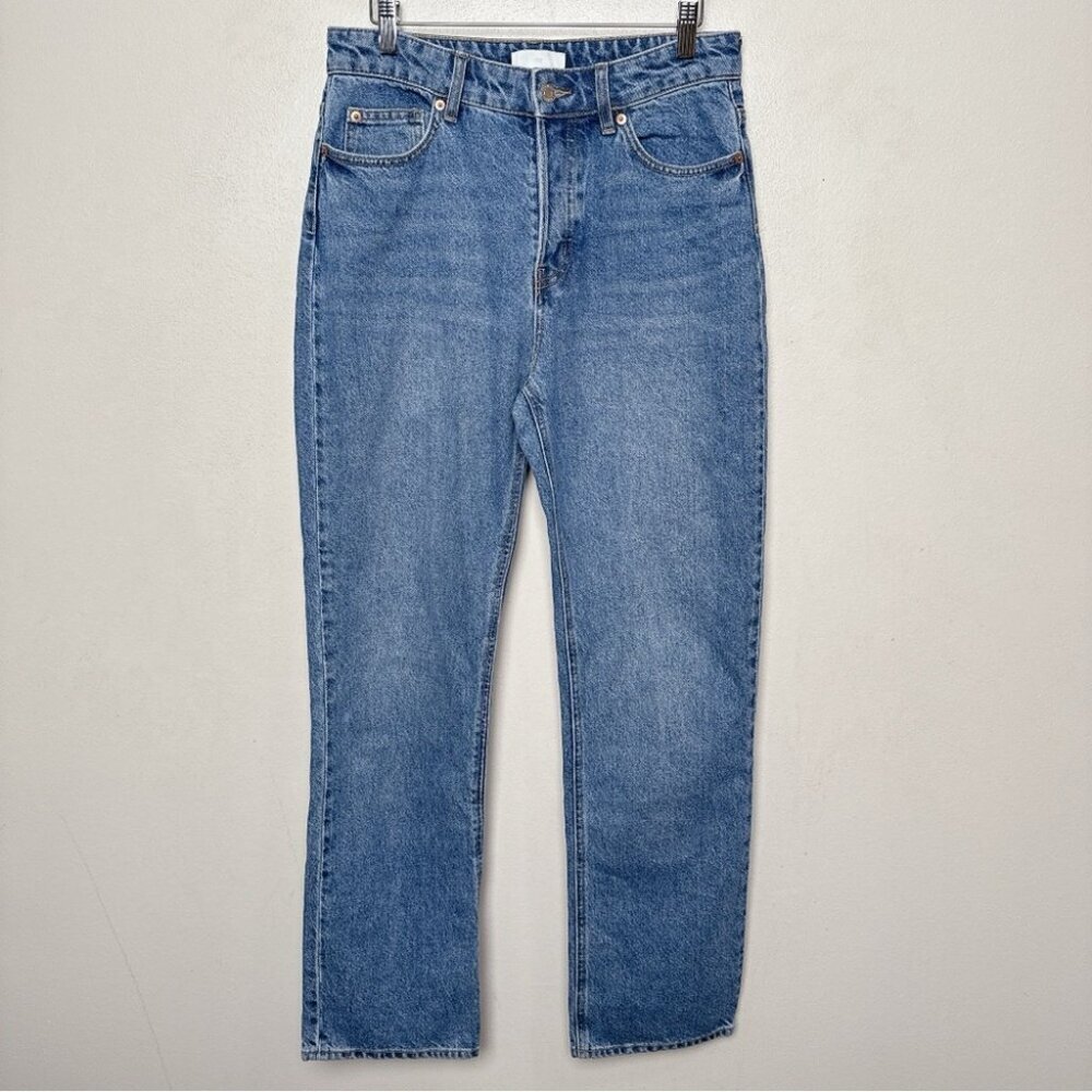H&M Womens 6 Straight High Rise Jeans Medium Wash